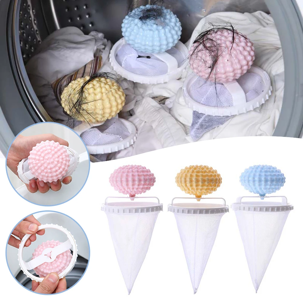 3 teile/satz Waschmaschine Haar Filter, Wäsche Schwimmende Lint Haar Fänger Ball, Wiederverwendbare Mesh Schmutzige Sammlung Beutel Reinigung Werkzeug