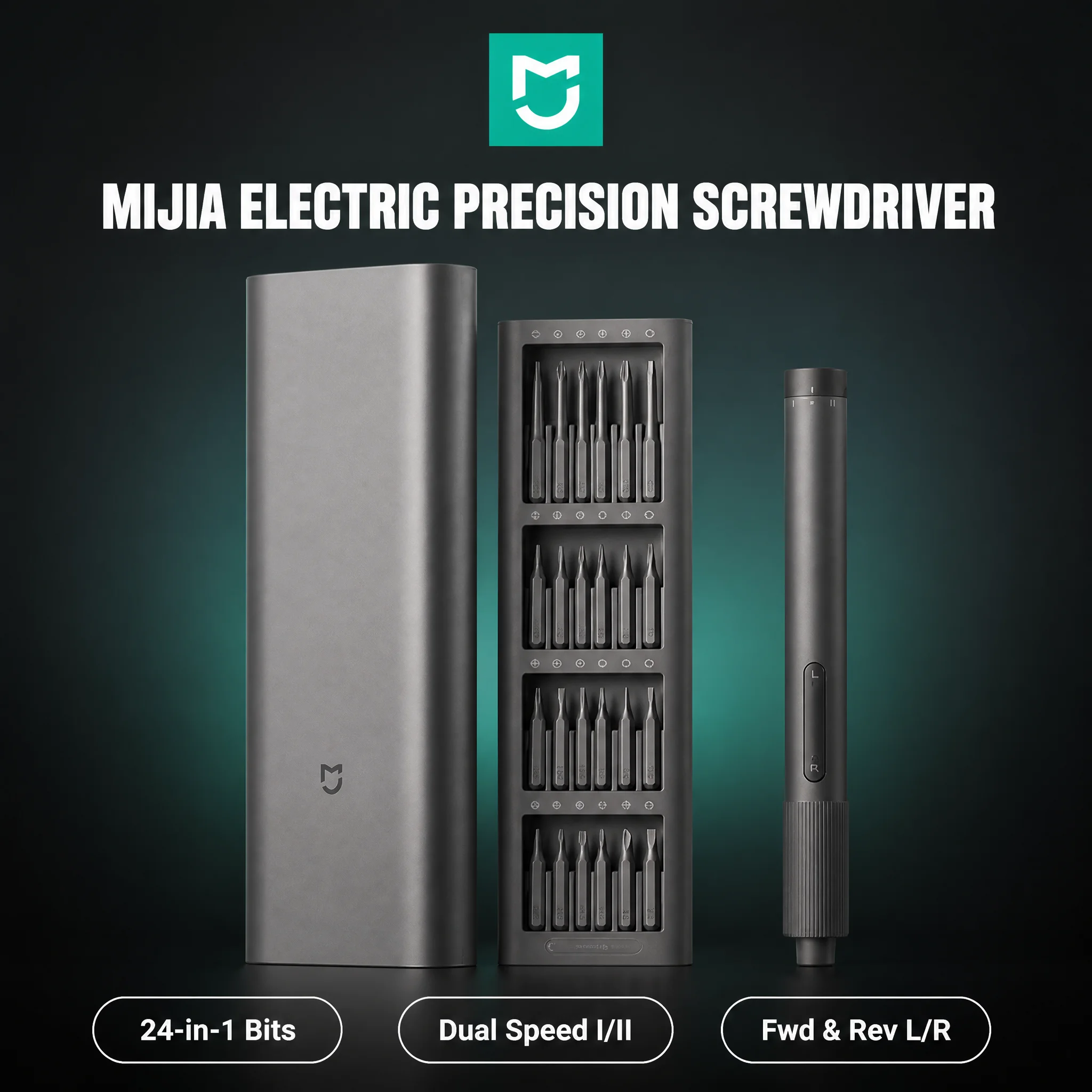 MIJIA Electric Screwdriver Cordless Rechargeable 2 Speed Torque 400+ Screws S2 Steel Precision Bits DC