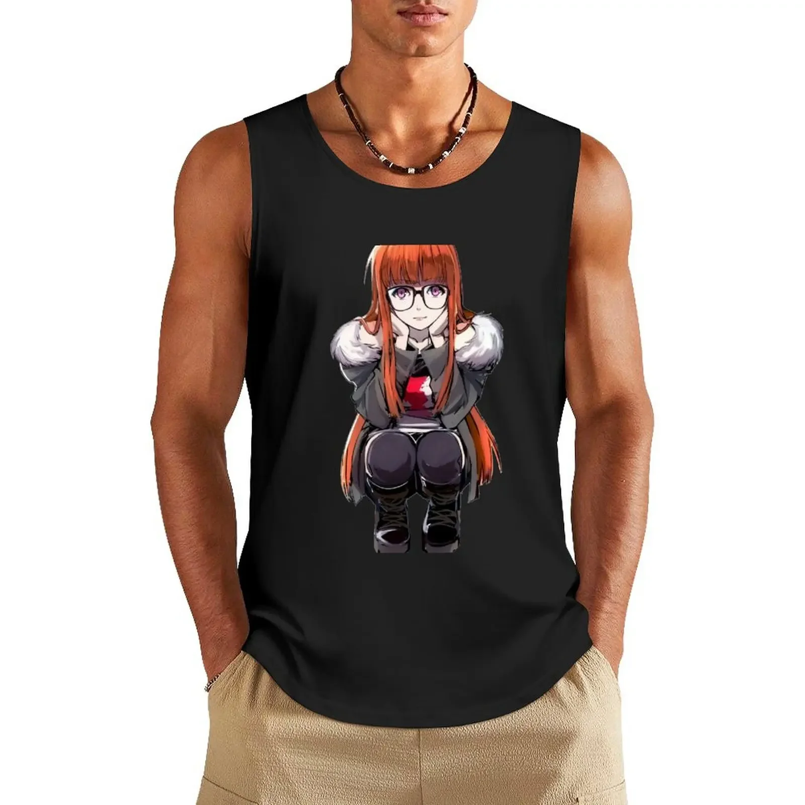 Futaba Sakura Tank Top basketball clothing t-shirt for man anime Gym clothes