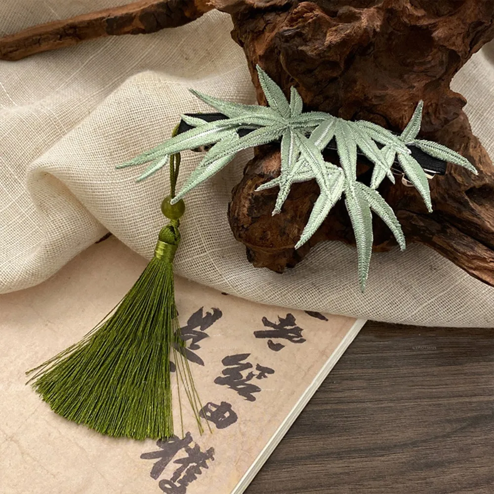 

Leaf Tassel Hairpin Tang Suit Hair Clip Ancient Style Ancient Style Hairpin Green Girl Hair Accessories Hanfu Hair Clip Girls