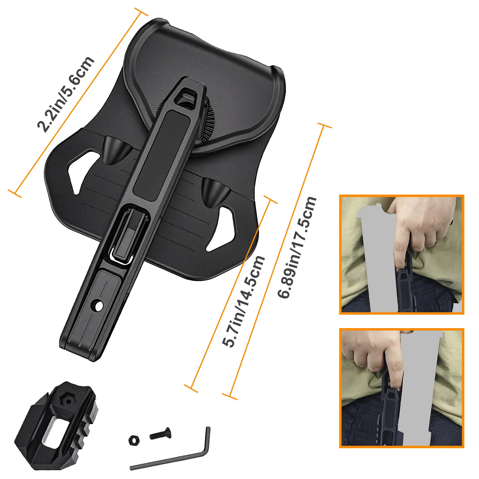 OWB Holster for all Double Stack Glock P80 S&W Springfield Sig Sauer H&K IWI CZ 9mm .40 .357 pistols that have an integral rail