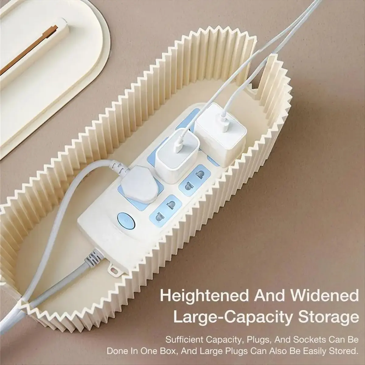 AA97 Cord Organizer Box Cable Cord Organizer Box to Hide & Conceal Power Strips Household Desk Cable Management Socket Box