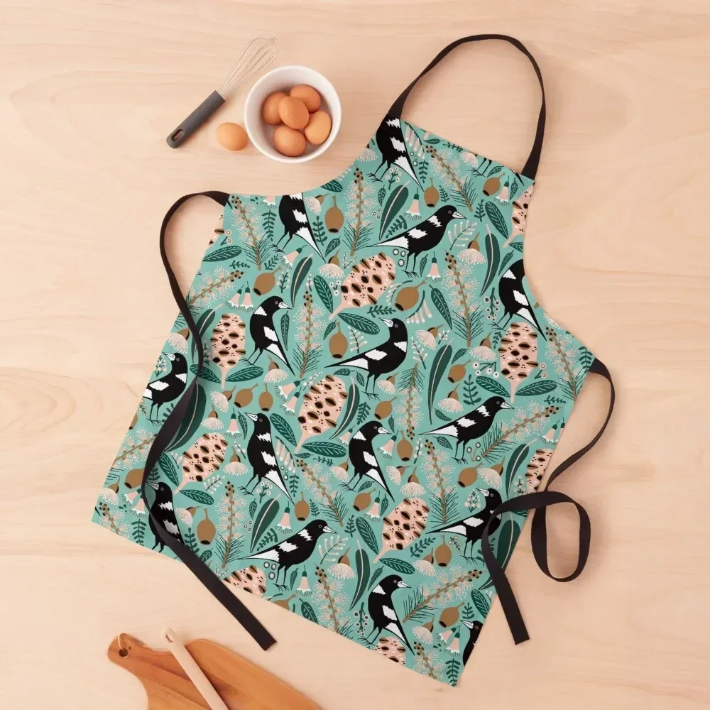 

Australian bush magpies Apron Kitchen Women esthetician Apron
