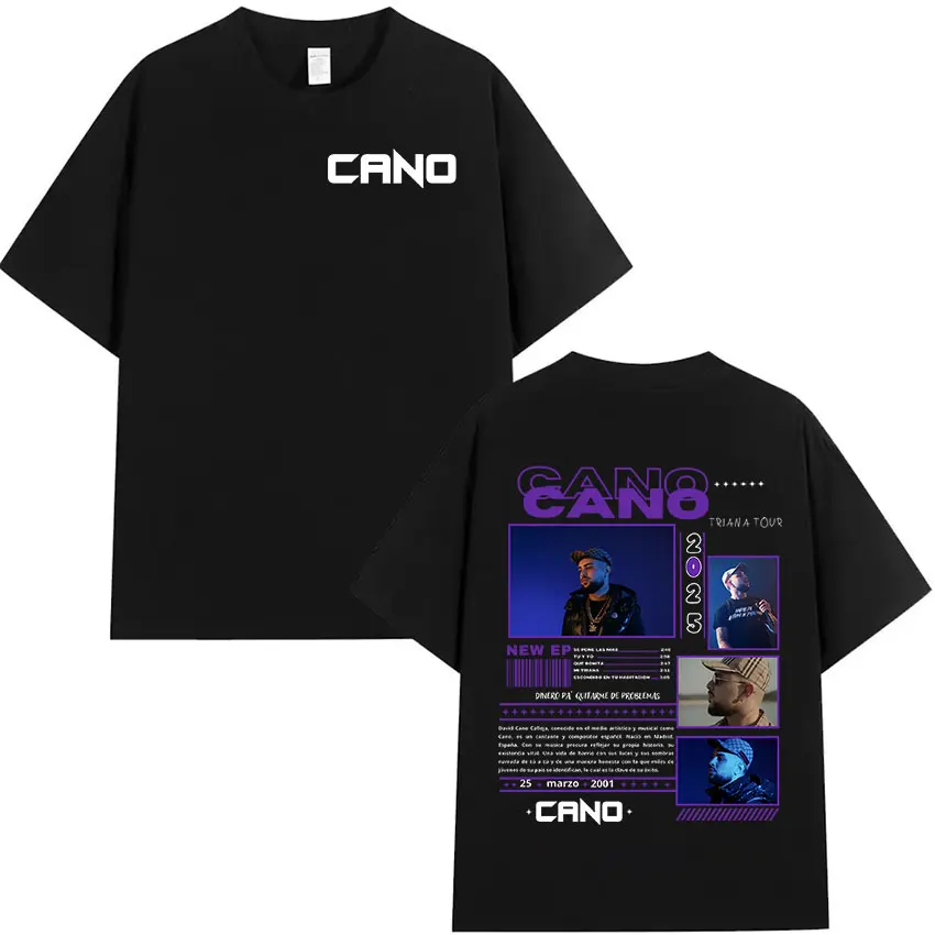 Rapper Cano Triana Tour 2025 Graphic T Shirt Men Hip Hop Retro Fashion Clothing T-Shirts Unisex 100% Cotton Short Sleeve T-Shirt