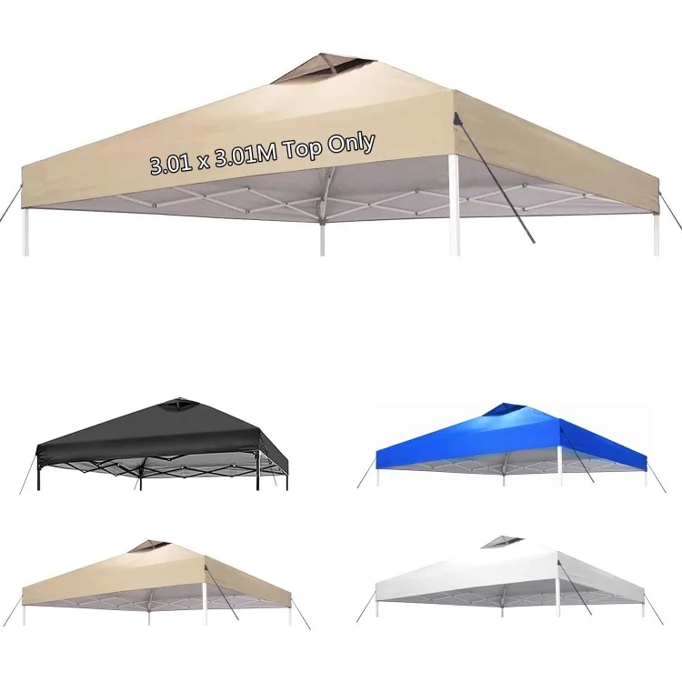 

10x10 Canopy Replacement Top Cover,Pop Up Canopy Tent Top with Air Vent Ropes, Waterproof Sunshade Silver Coated Oxford