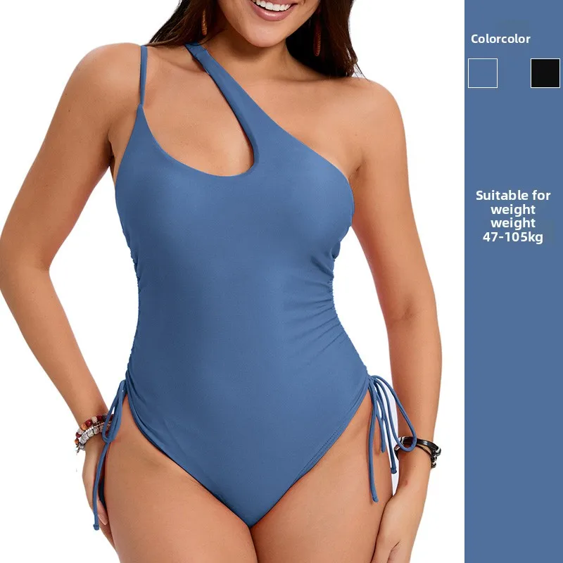 Original Explosion Slightly Fat Girl Swimsuit, One Shoulder To Cover The Belly and Show Thin Large Size Swimsuit