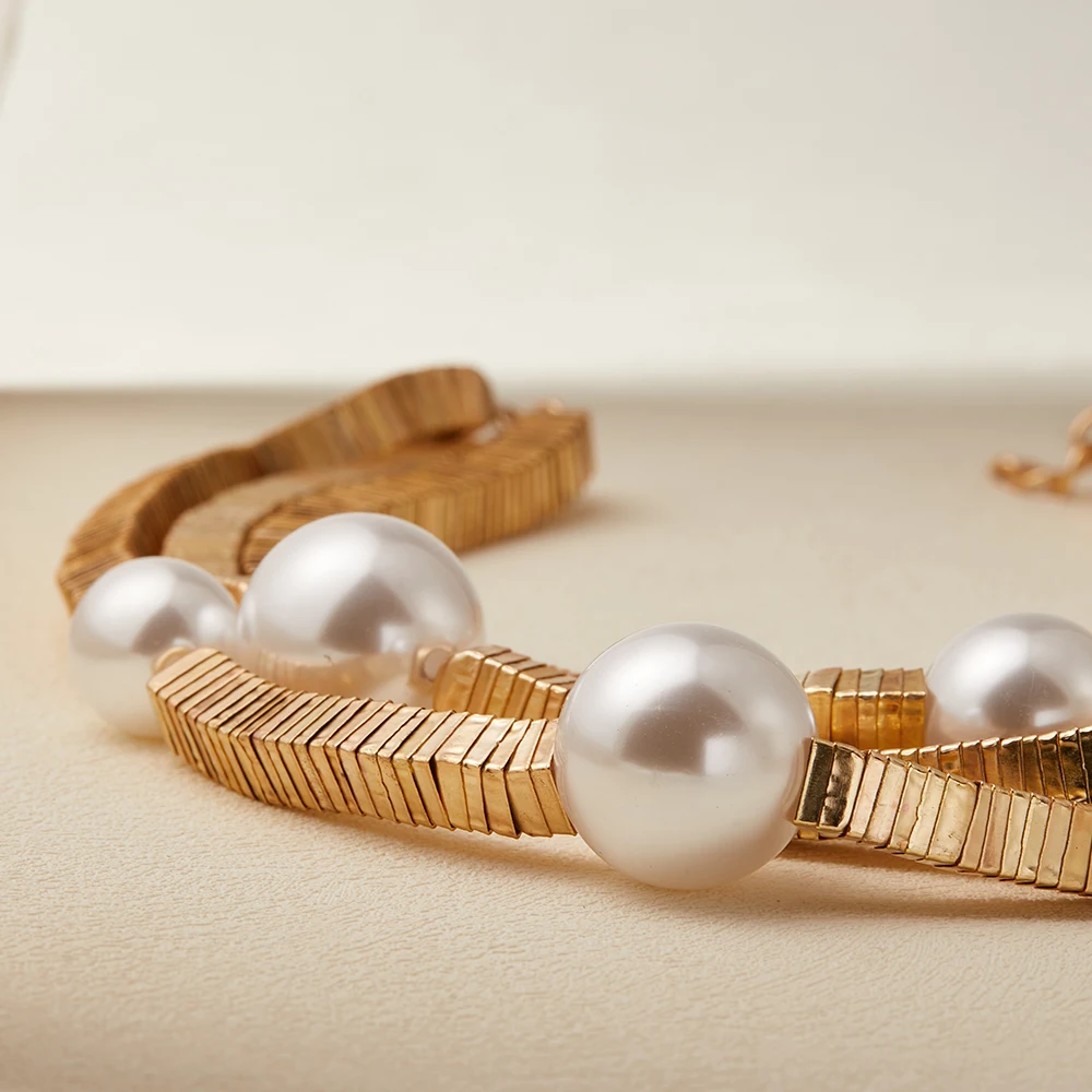 LESHORE Pearl Thousand Layered Pendant Necklace Fashion Girl Clavicle Chain Jewelry Gift