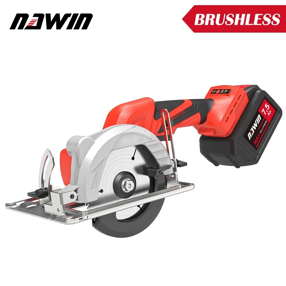 2025NAWIN 20V Mini Electric  Circular Saw Plunge Cut Track Cutting Wood Metal Tile Cutter Saw Power Tool