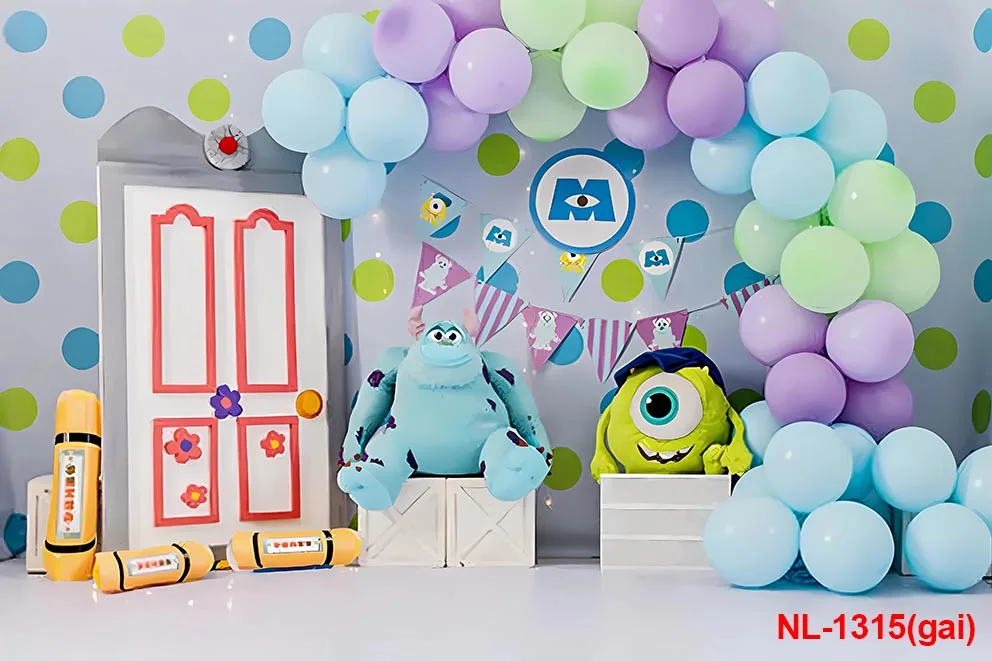 Фон Monster Inc для украшения дня рождения, фон для девочек Boo Monster для детского душа, вечерние украшения для торта, стола