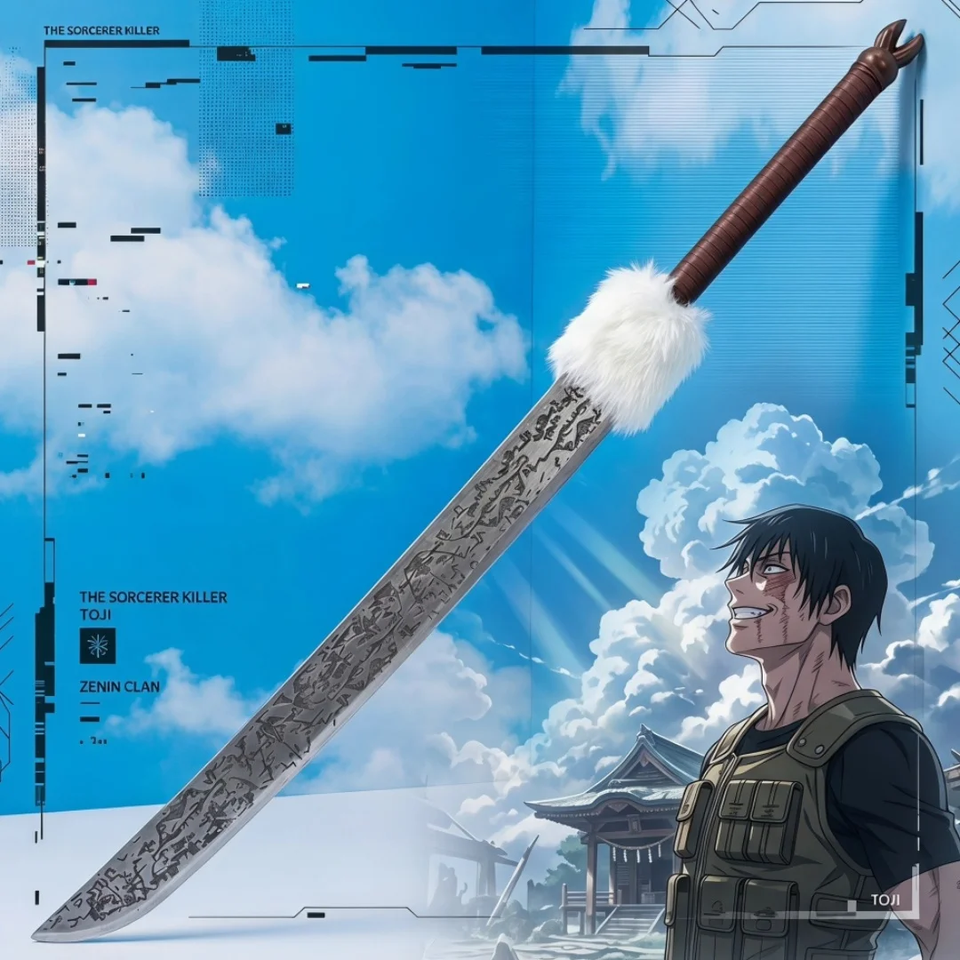 50inch Jujutsu Kaisen Fushiguro Toji Katana Anime Cosplay Prop Sword Ninja Blade Sabre Multiple Styles 1:1 Scale Wood Toy Gift