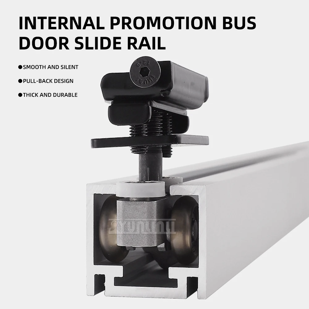 Concealed Sliding Door Recessed Bus Door Track, Wardrobe Bedroom Flat Door Sliding Buffer Track Hardware Accessories