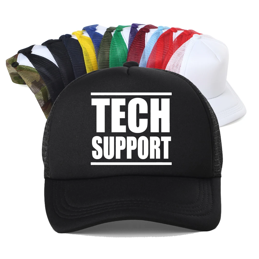 Tech Support Computer Nerd Geek IT Help Desk Programmer Engineer Baseball Cap Unisex Mesh Breathable Trucker Sun Hat