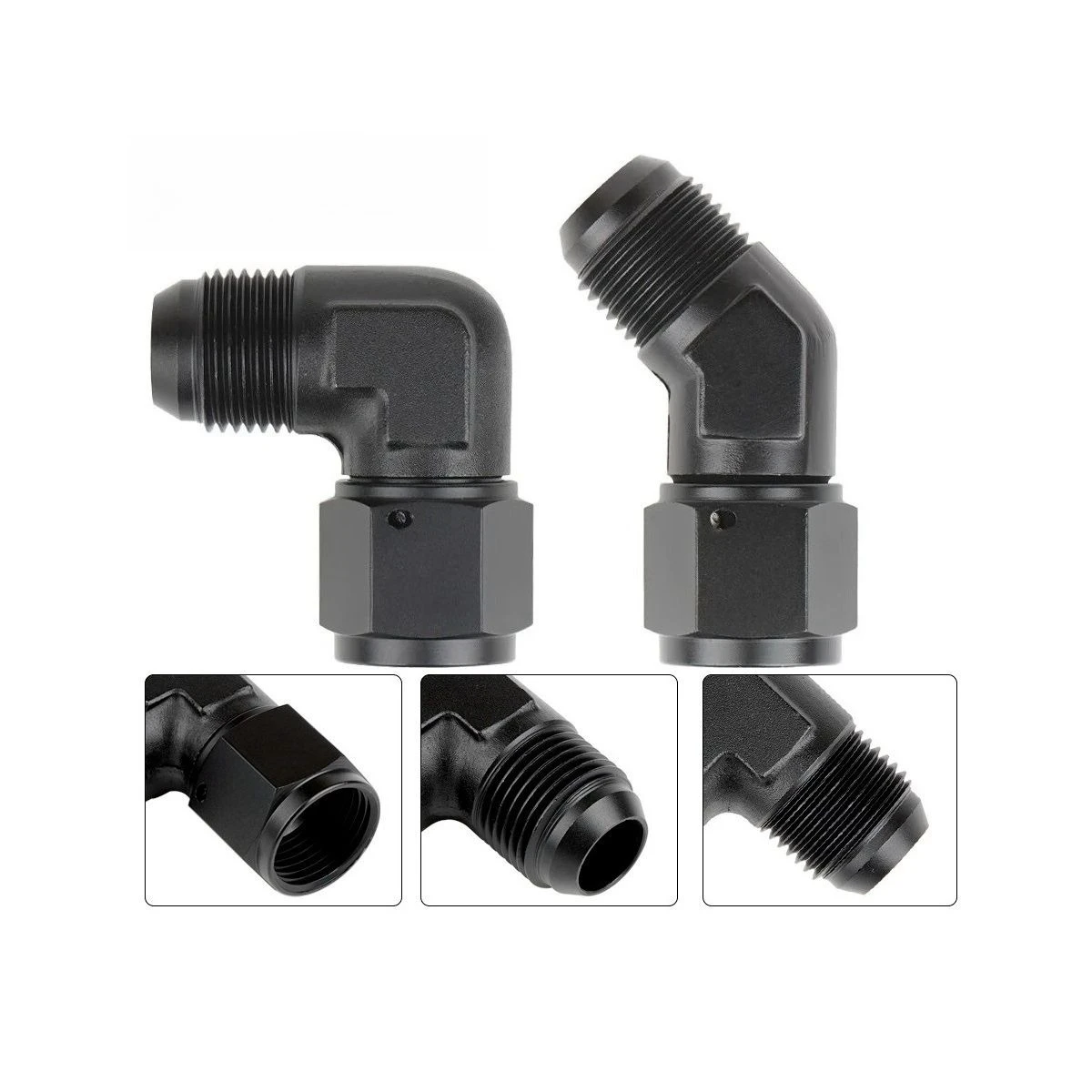 

AN4 AN6 AN8 AN10 AN12 Swivel Coupler Union Male Female Adapter 45/90 Deg Fuel Oil Transformation Brass Hydraulic Fittings