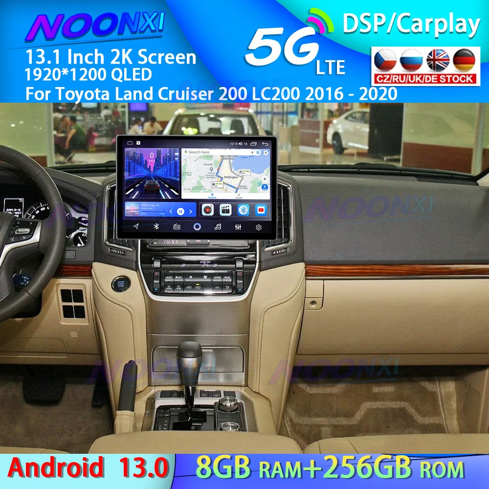 

13,1 "Android 13,0 для Toyota Land Cruiser 200 LC200 2016 - 2020 беспроводной CarPlay GPS навигатор Автомобильный DVD Радио мультимедийный плеер