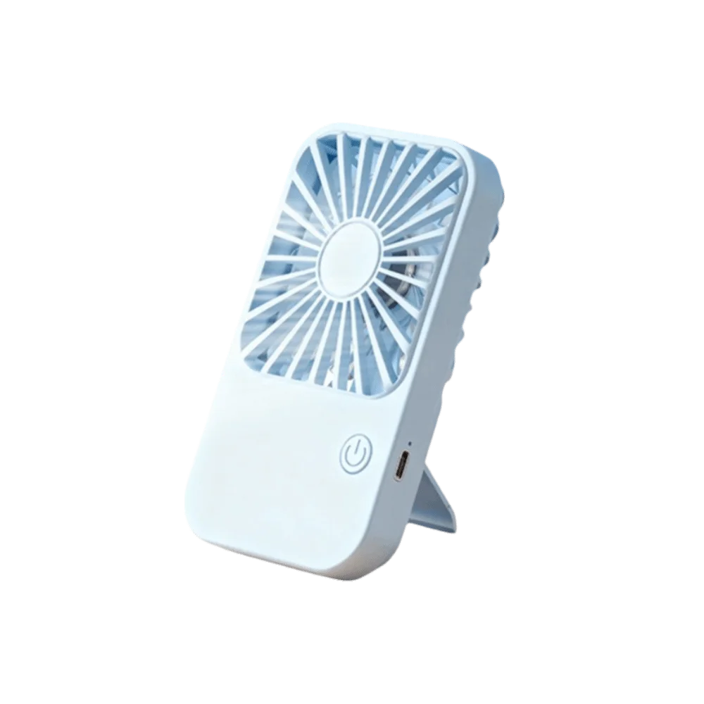 Ultra Thin Pocket Fan USB Rechargeable 3 Speed Mini Handheld Fan Long Battery Life Cute Design Desktop Stand Fan