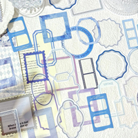 JIANQI 30pcs good-looking Hollow Frame Stickers Art Collage Decor Junk Journal Scrapbook Diary Album School Stationery Supplies