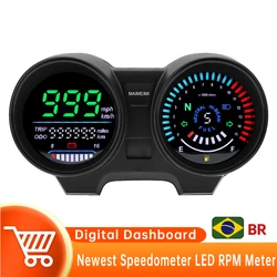 New Motorcycle Digital Dashboard Speedometer Mileage Oil Level Indication Battery Voltage High Beam MPH/KMH for Brazil TITAN 150