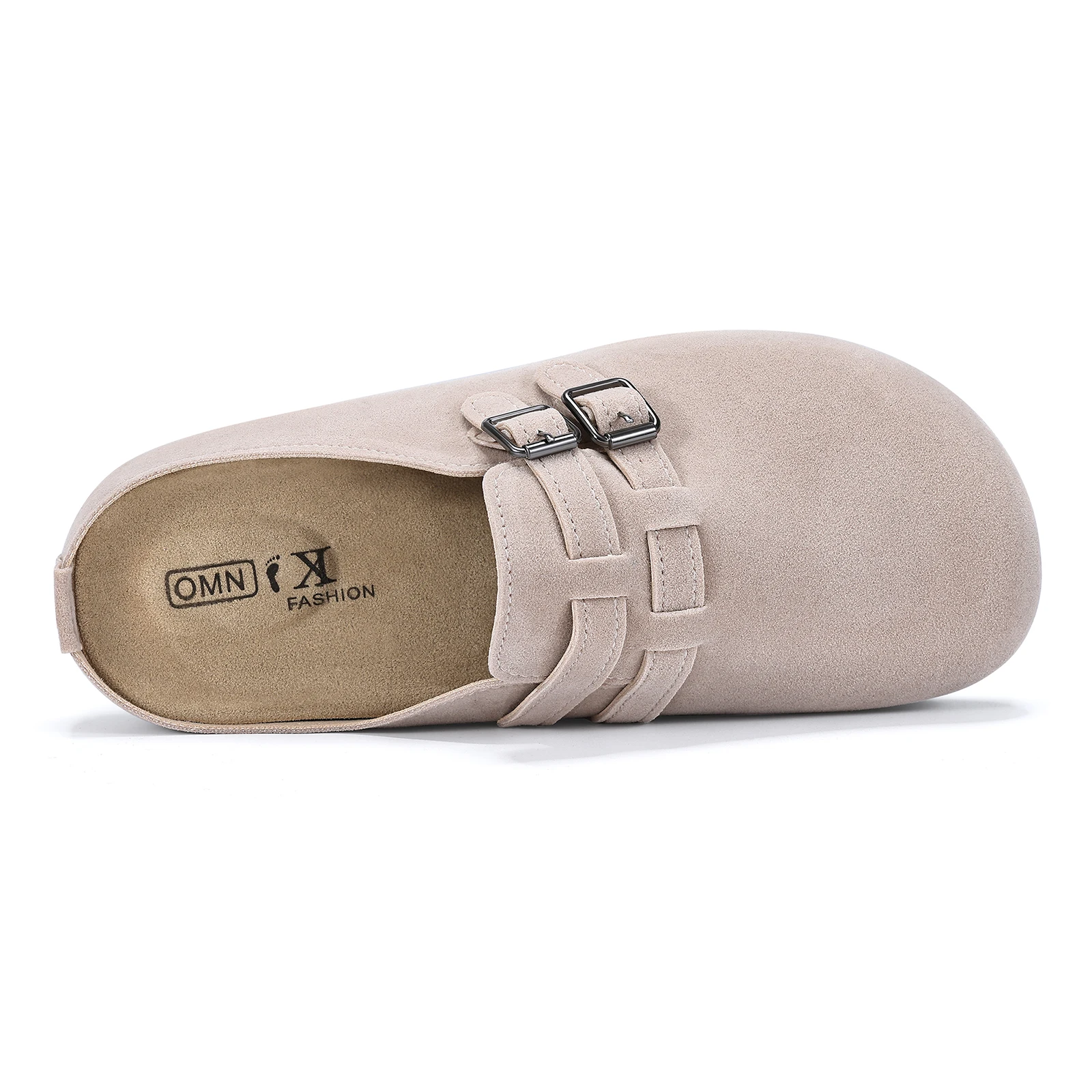 Gacimy جديد الجلد المدبوغ قباقيب النعال للنساء موضة مشبك مزدوج سيدة البغال المسطحة الرجعية البطاطس أحذية مريح لينة نعل قباقيب الأحذية #6