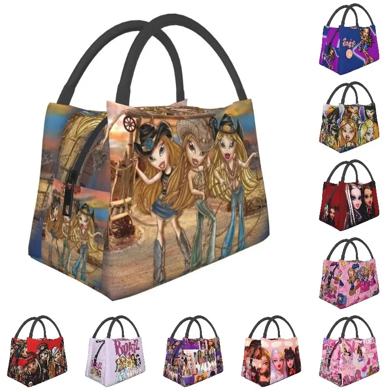 

Bratz Rock Angelz Anime TV Movies Insulated Lunch Bags for Women Cartoon Animation Portable Thermal Cooler Bento Box