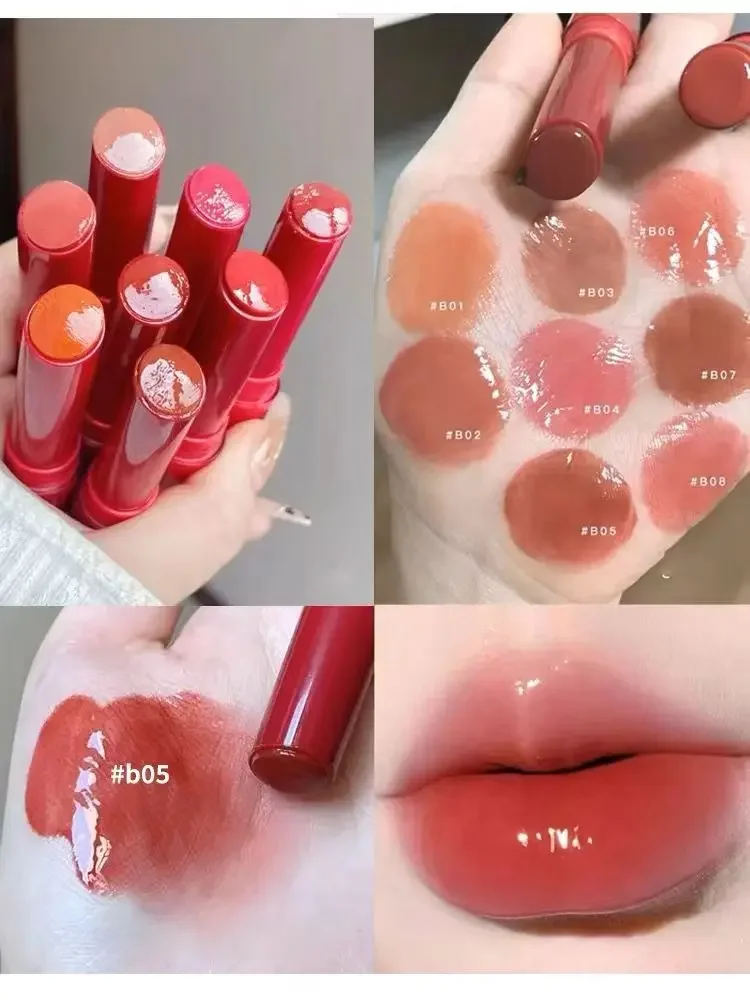 Hochglänzender Glitzer-Lipgloss in Rot, Natürlich Nicht-Färbender Spiegelglanz-Effekt, Transparenter Lipgloss