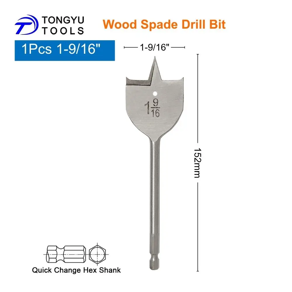 Zoll-Holzbohrer-Set 1/4" Schnellwechsel-Sechskantschaft Flachbohrer für Holz-, MDF- und Sperrholzbohrungen – Detail 2