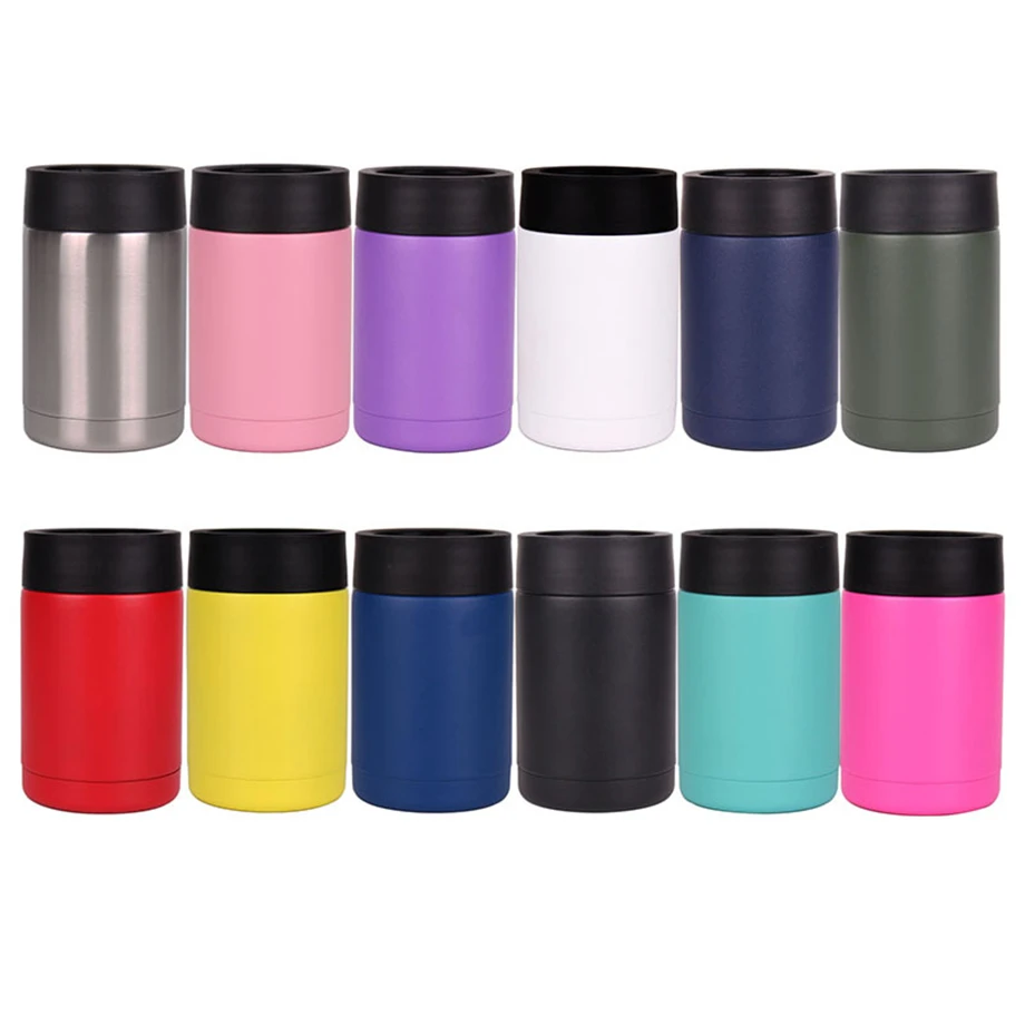 

100pcs/Lot 12oz/350ml Sublimation Mug Can Cooler Tumbler Beer Cola Cup 18/8 Stainless Steel Insulated Vacuum Holder