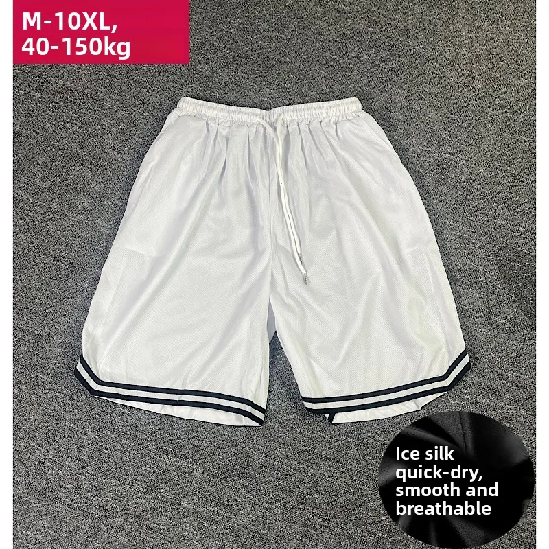 

Men's Summer Ice Silk Qui Dry Running Sports orts Loose Casual plus Size Big Pants Straight Leg mid Waist Elastic Waist