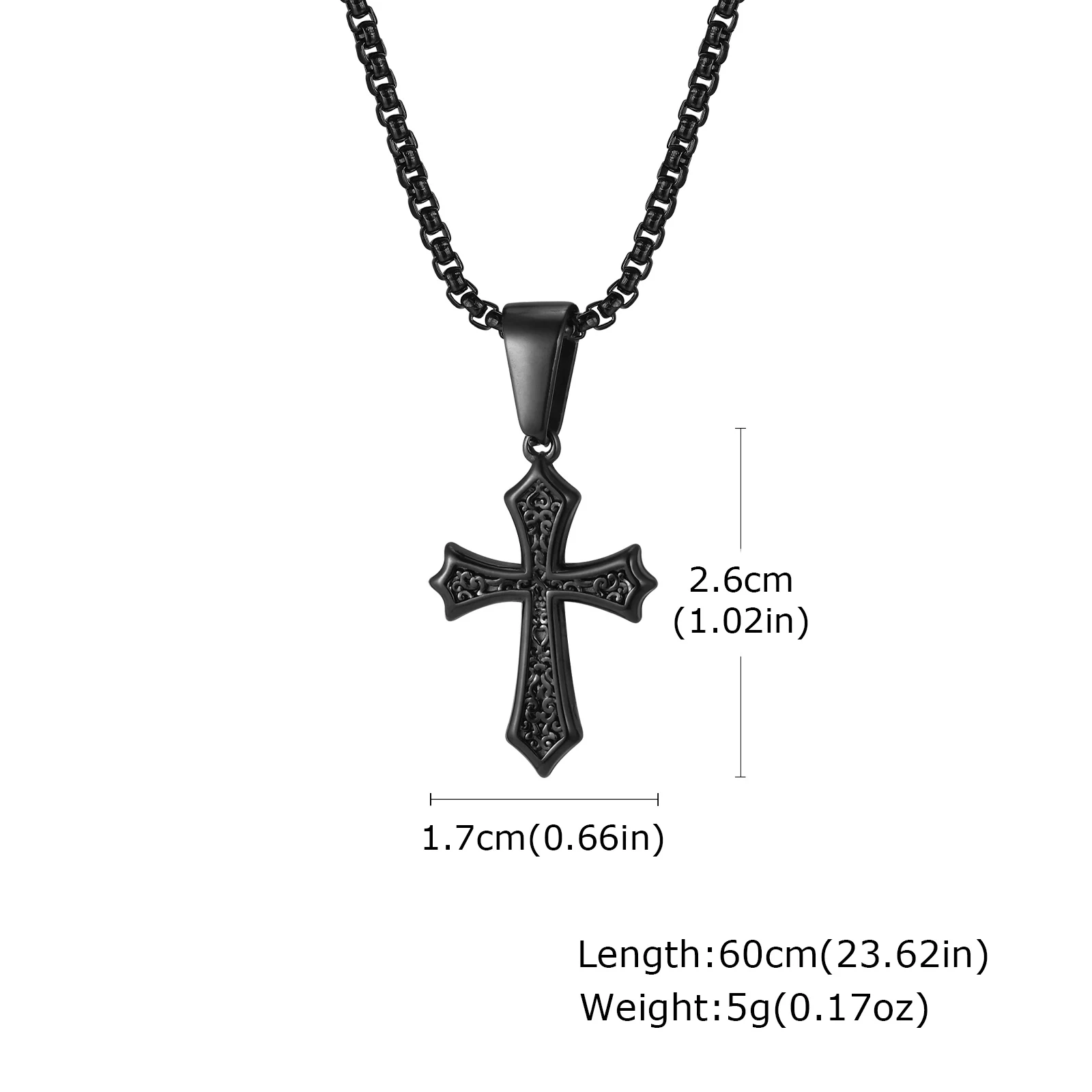 Kreuz-Anhänger-Halskette für Männer und Frauen, 50/55/60 cm Edelstahl-Halsbänder, christliche klassische schicke Schmuckgeschenk