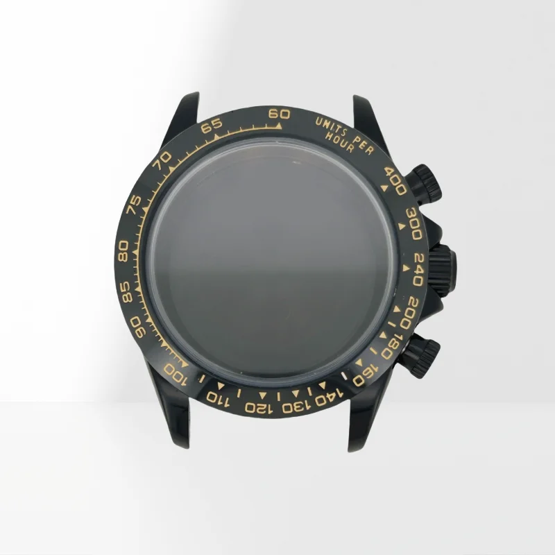 حافظة ساعة متعددة الوظائف لـ Daytona VK63 حركة كوارتز فولاذية قابلة للتعديل بإبزيم كريستال الياقوت سوار حافة سيراميك Fittin