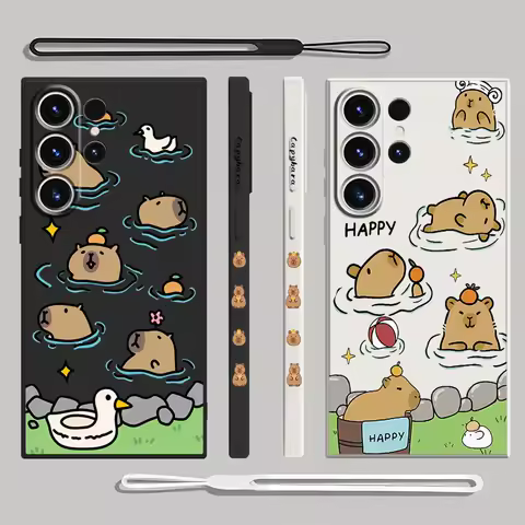 Funny Capybara Phone Case for Samsung Galaxy S25 S22 S20 FE S24 Ultra Note 20 10 S21 Plus S23 Ultra 5G Cover