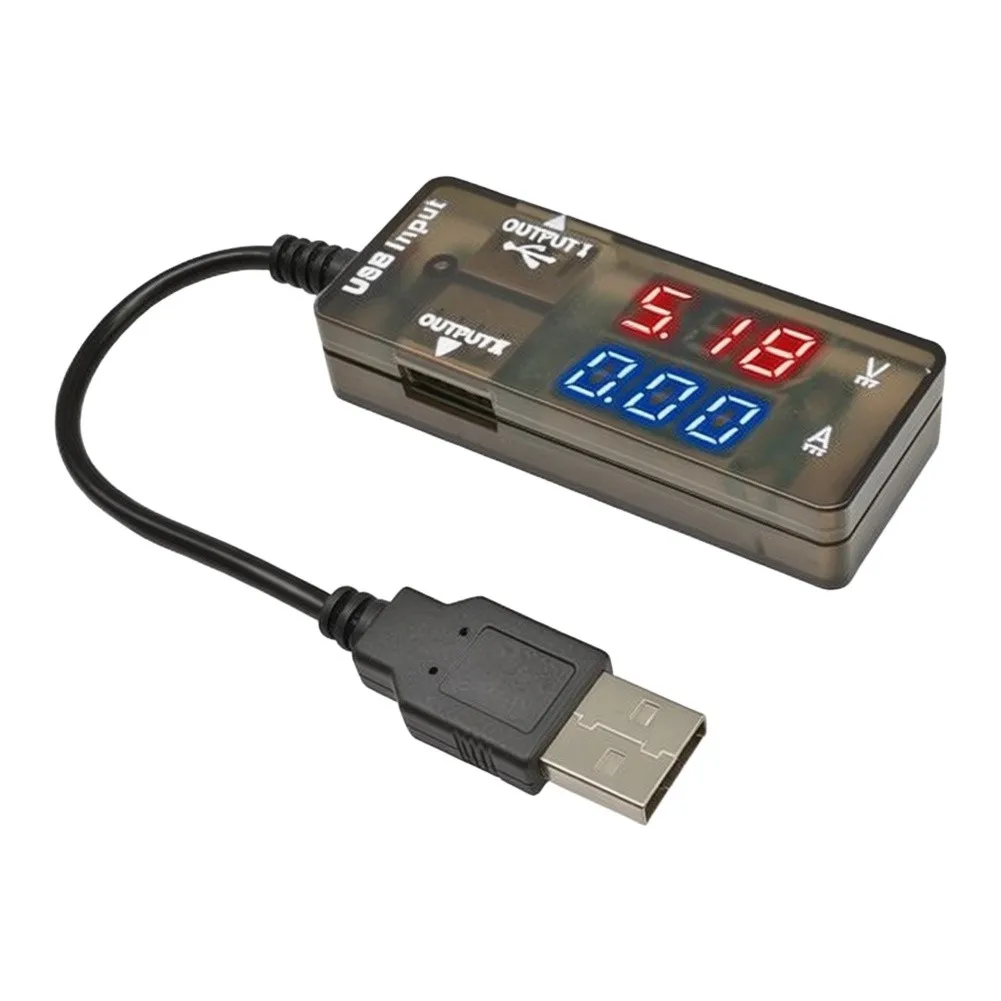 USB Diagnostic Tester for Charging Circuits Voltage Range 3.2V-10V For Current Range 0-3A Dual Display and Short Circuit