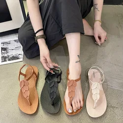 Flat Toed Sandals for Women's 2024 Summer New Fashionable Beach Sandals for External Wear