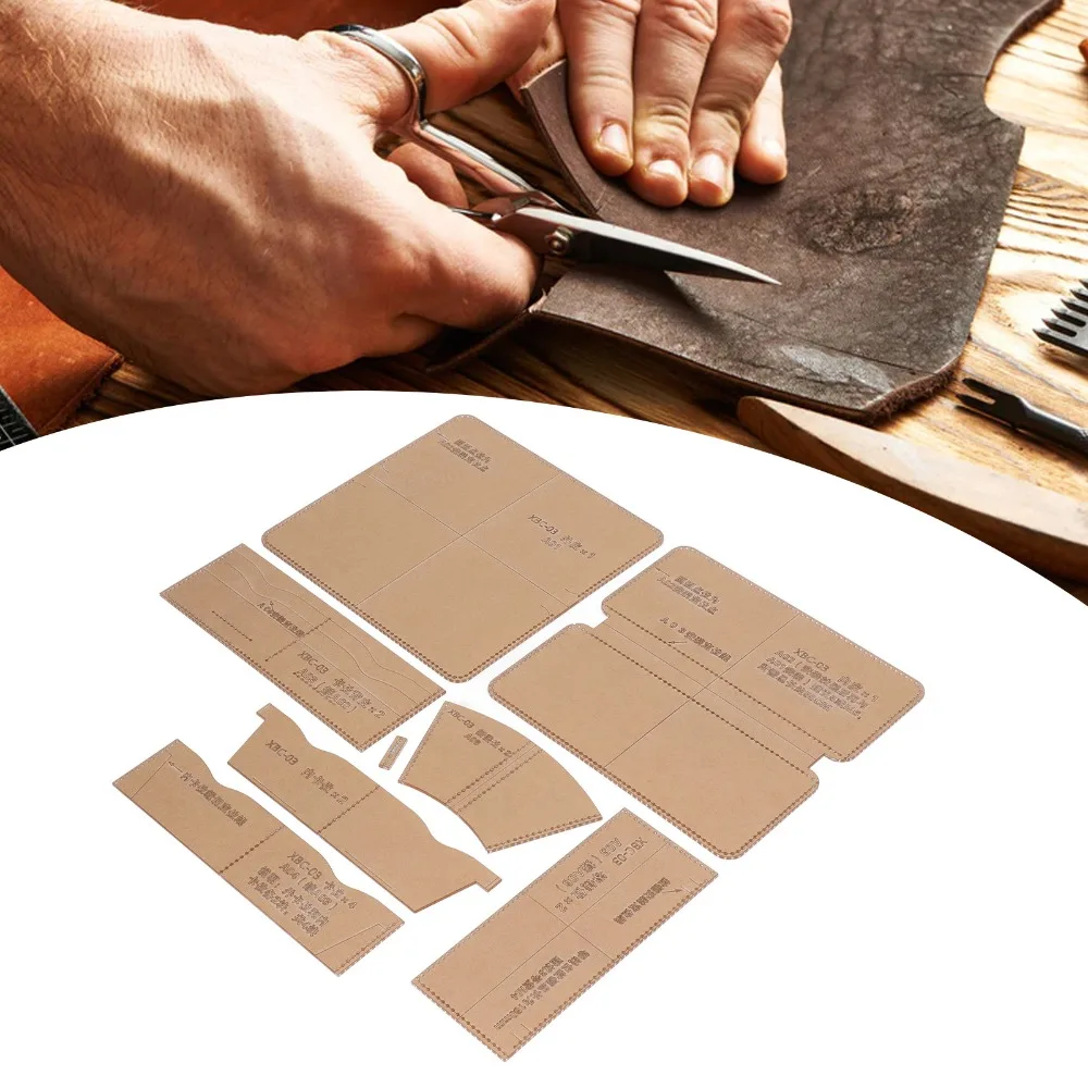 

8pcs Acrylic Wallet Acrylic Template Professional Precise Cutting Transparent Acrylic Wallet Pattern Stencil