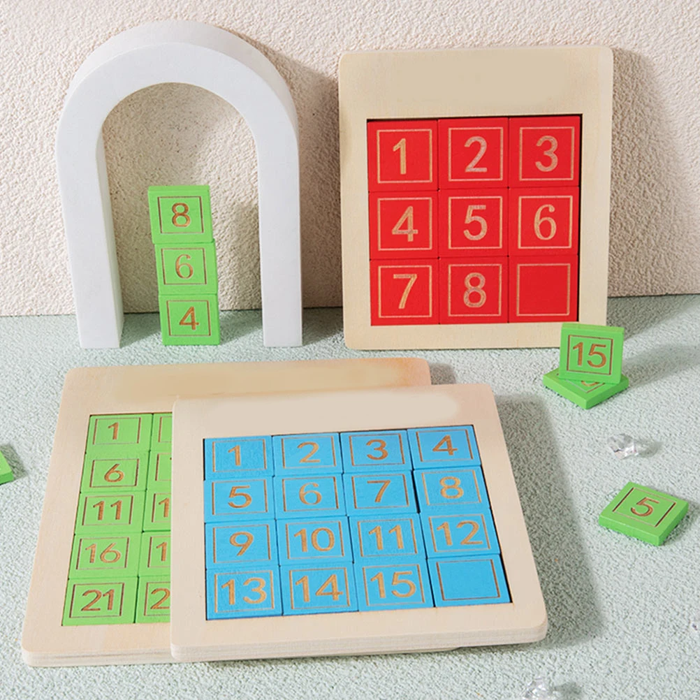3 قطعة أرقام خشبية انزلاق أداة تحفيز الدماغ لعبة تعليمية لتطوير التنسيق بين اليد والعين