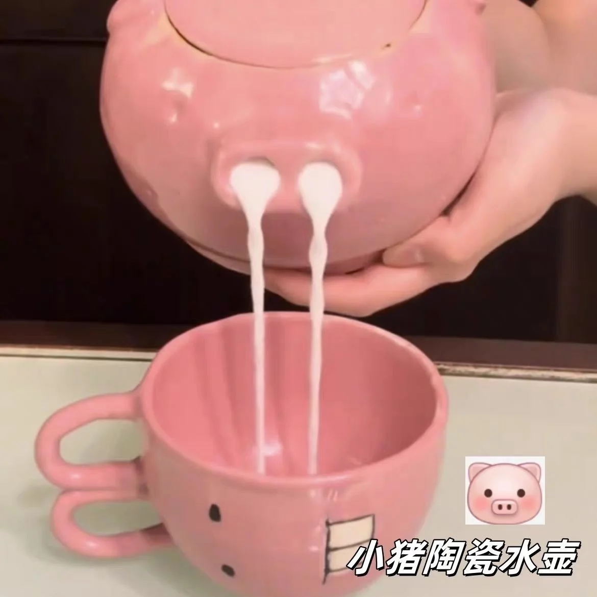 Pig Nose Teapot and Rabbit Tooth Mug Gift Set