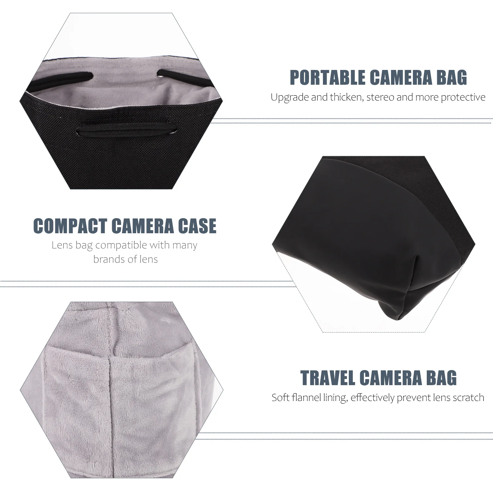 1Pcs Lens Protective Drawstring Case Portable Camera Bag Storage Pouch Oxford Cloth Travel Camera Carrying Case for Accessories