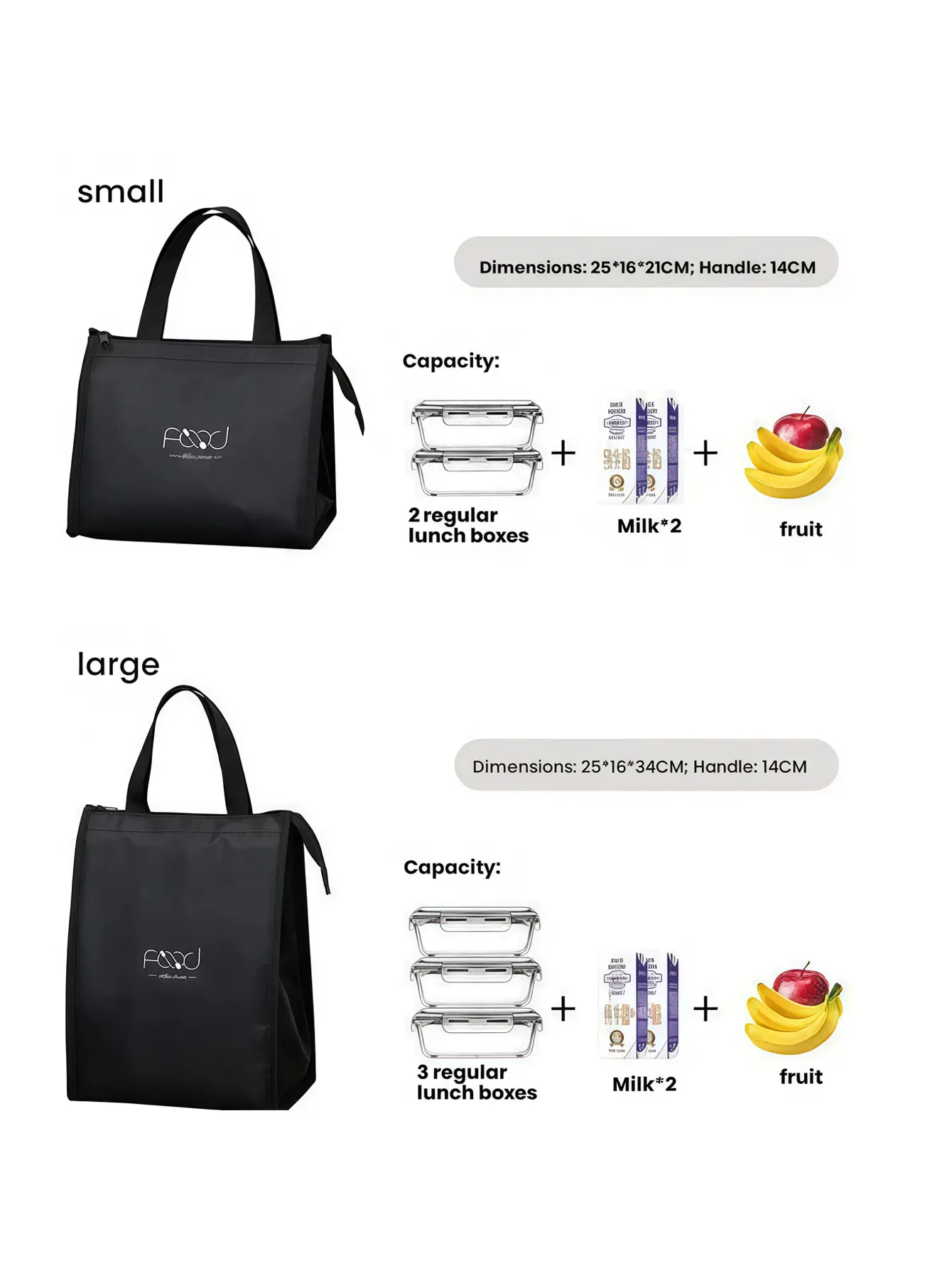 

1 шт. сумка-бенто с большой вместимостью, изолированная, портативная, для офисных работников, подходит для всех сезонов, сохраняет тепло и свежесть продуктов.