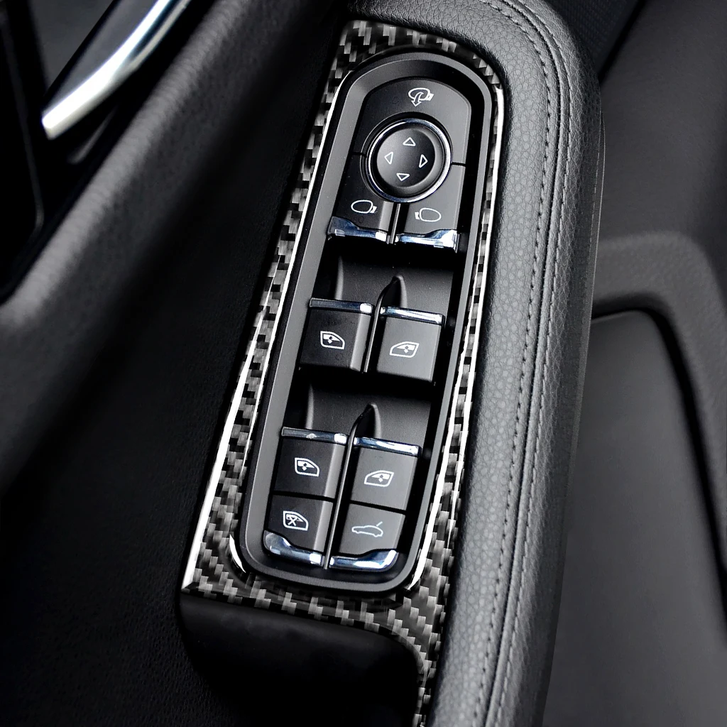 

Black Car Interior Decoration Protection Carbon Fiber Sticker For Porsche Macan 2014 -2019 Auto Styling Accessories