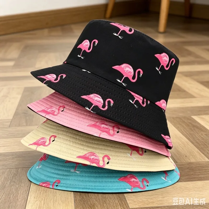 Sombreros de Pescador con Estampado de Flamencos, Reversibles, para Mujer y Hombre, Protección Solar para Verano, Gorras de Pescador