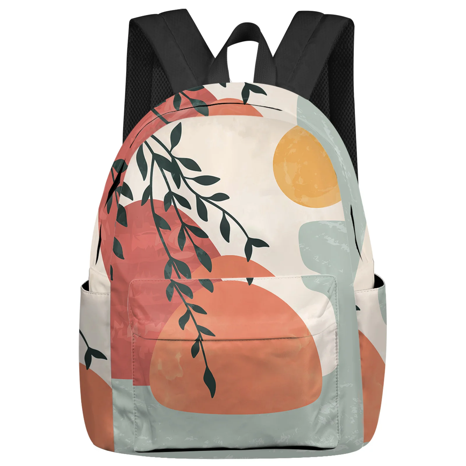 

Рюкзак с тропическими растениями для подростков, школьные ранцы с абстрактным рисунком, Женская Повседневная дорожная сумка для ноутбука