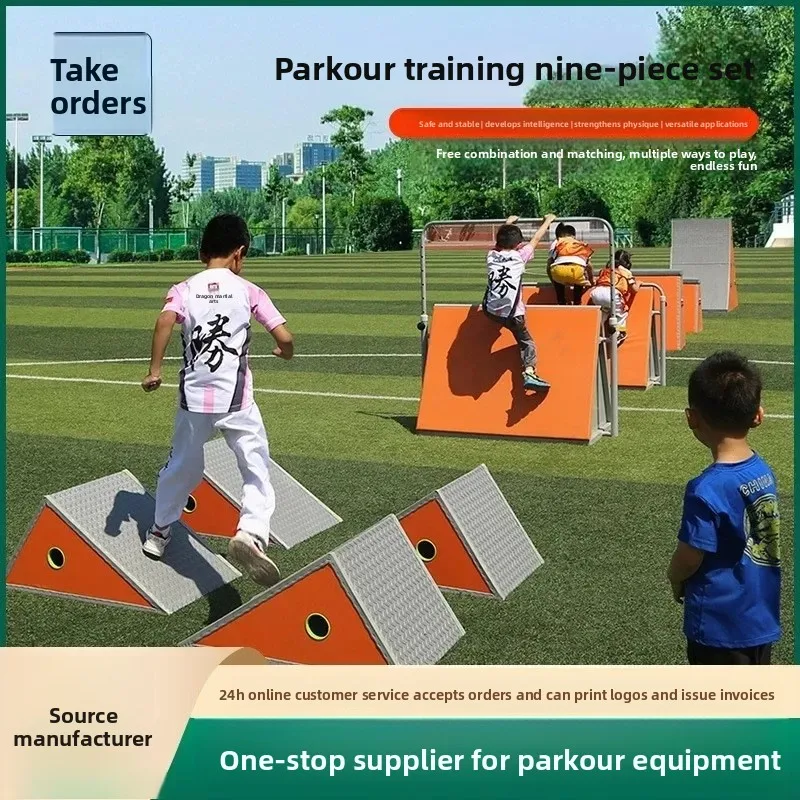 9 Piece Set Indoor Outdoor Baffles Obstacle Climbing Group Physical Fitness Training Equipment for Event Training