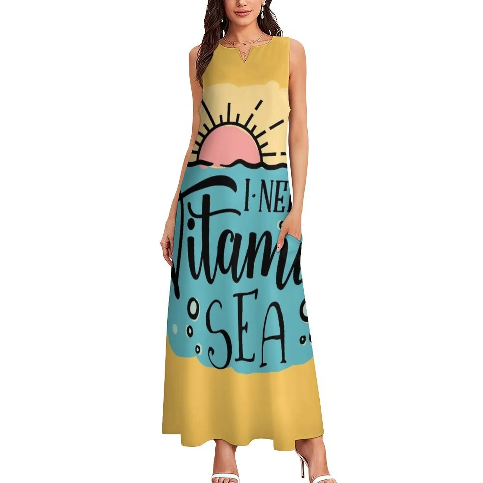 I Need Vitamin Sea Long Dress beach outfits for women dresses for womens 2024 evening dresses luxury 2024