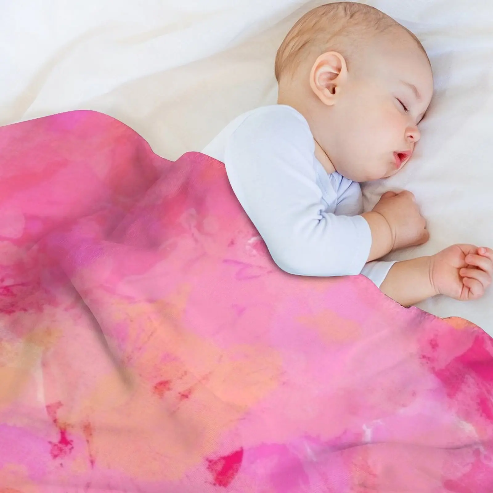 Pink Brushstrokes of Paint Pattern - Modern Art Throw Blanket Warm Soft Blankets For Baby Cute Plaid Flannel Blankets 3