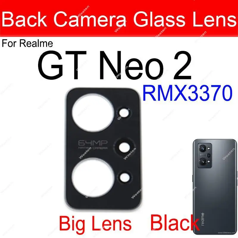 For Realme GT Neo2 Neo 2T Rear Main Camera Lens Galss Back Glass Lens Replacement