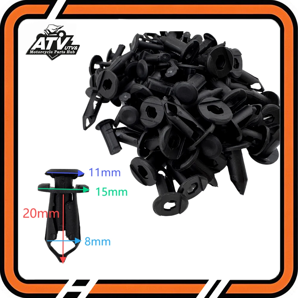 

50pcs 7661855 293105230 ATV UTV Plastic Rivets Body Rivet For Polaris Sportsman 550 850 RZR 570 800 Can-Am Ranger Trail