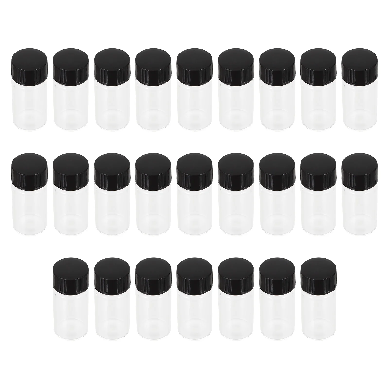 

25Pcs Glass Sample Bottles Durable Transparent Refillable Vials Leakproof Sealed Lid for Essential Oils Travel Cosmetics