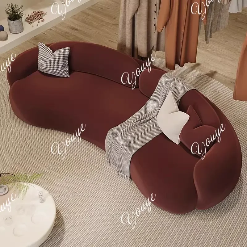 

X Special-shaped Curved Sofa, Cream Style Clothing Store, Beauty Salon, Office Rest Area, Reception And Negotiation Room