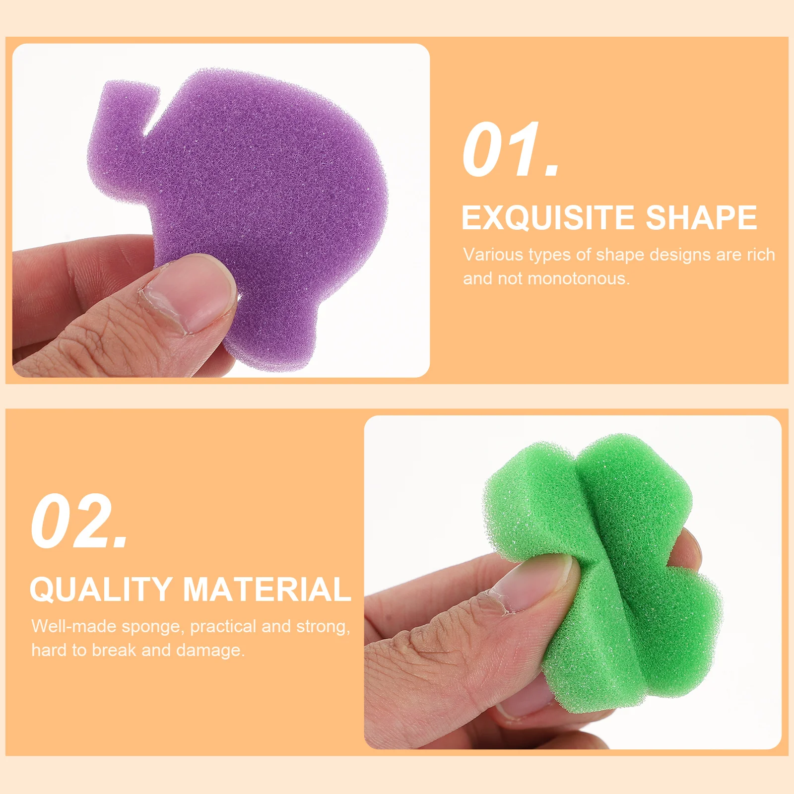 

48pcs Blocks Well-Made Extra Light For Kids Diy Wall Children Painting Sponges Art Projects Sponge Brush For Painting