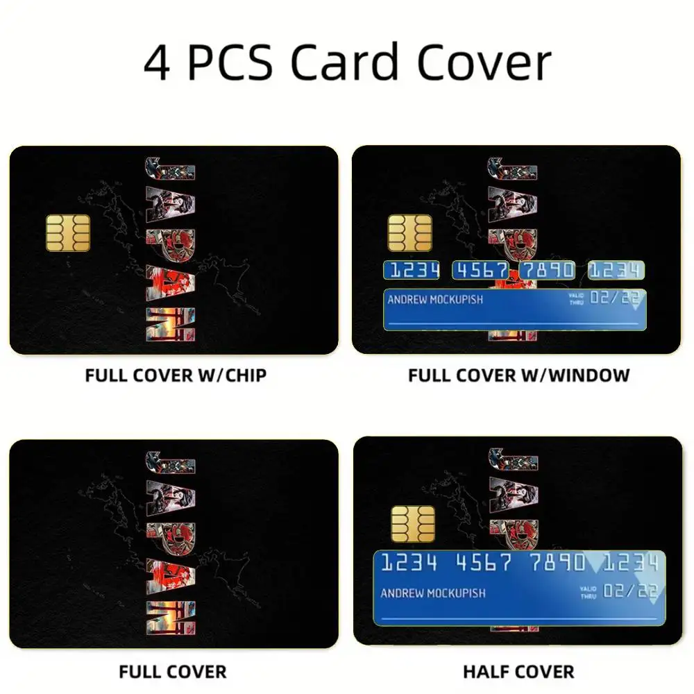 Japan Flag Passport Tokyo Card Stickers For Debit Bank Credit Cards Metro Bus Pass Sticker Decoration Cover Skin