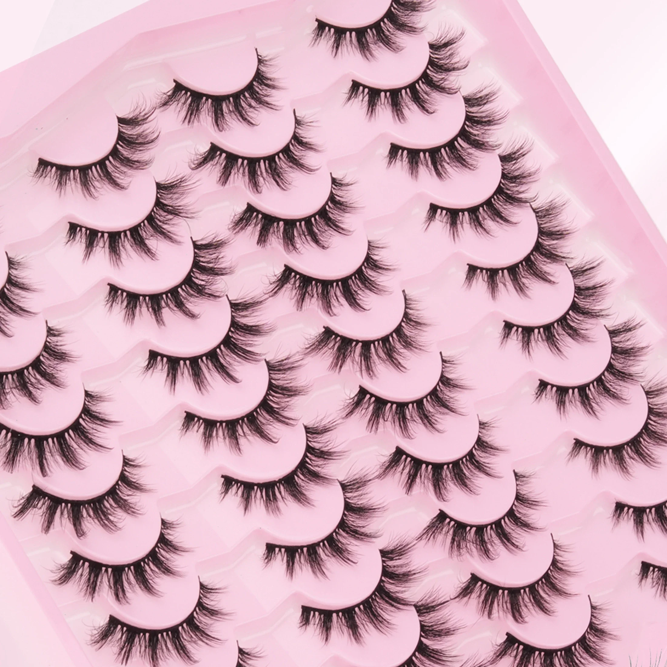20 Pairs 3D Faux Mink Strip Lashes Fluffy Wispy Dramatic Voluminous Soft Reusable False Eyelashes for Eye Makeup